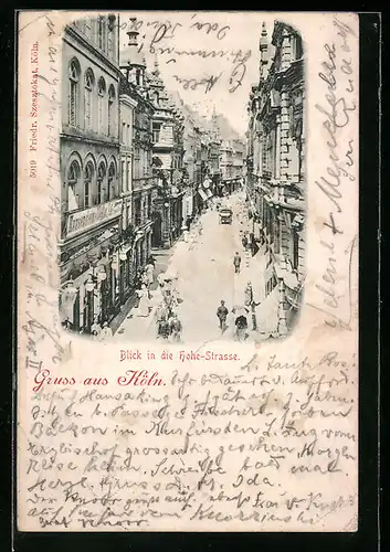 AK Köln, Blick in die Hohe-Strasse