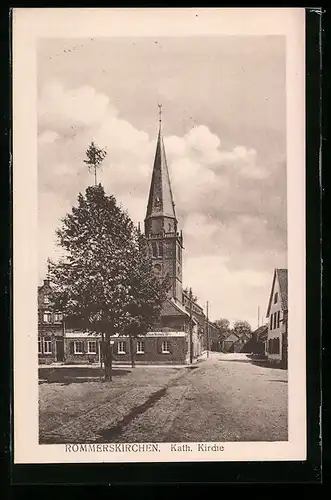 AK Rommerskirchen, Partie an der kath. Kirche