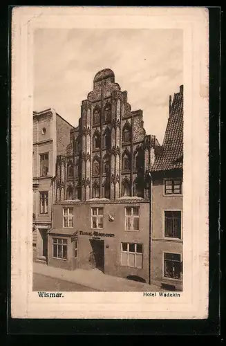 AK Wismar, Hotel Wädekin, Vorderansicht