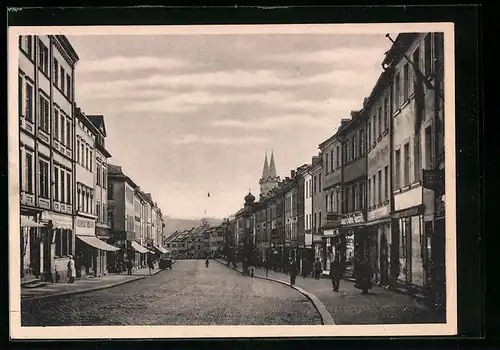 AK Hof, Ludwigstrasse mit Geschäften