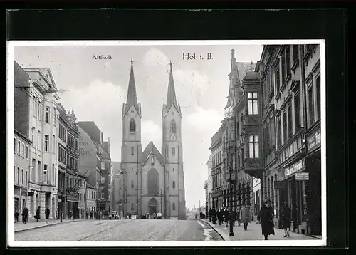 AK Hof i. B., Partie in der Altstadt