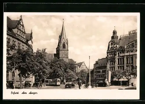 AK Erfurt, Strassenbahn am Anger