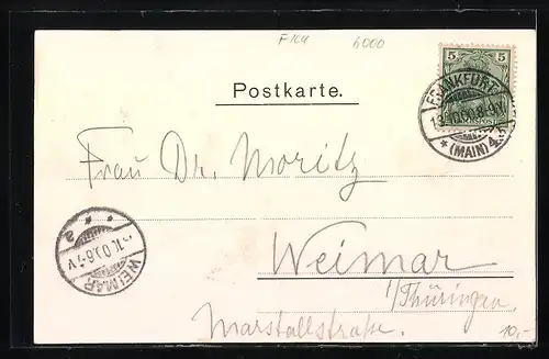 AK Frankfurt a. M., Rossmarkt mit Strassenbahn