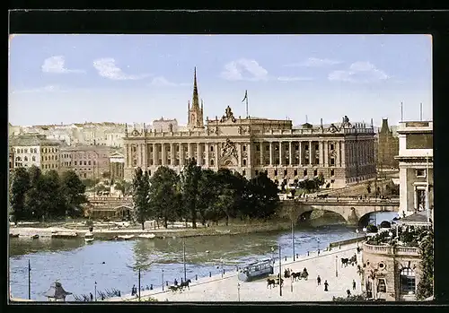 AK Stockholm, Riksdagshuset, Strassenbahn