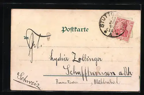 AK Stuttgart, Königsbau mit Strassenbahn