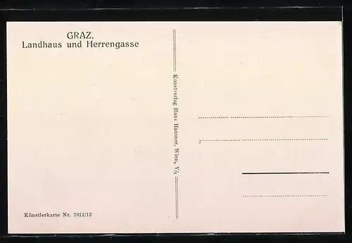 AK Graz, Landhaus und Strasse Herrengasse mit Strassenbahn