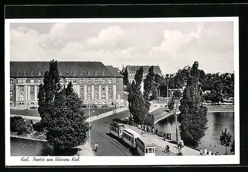 AK Kiel, Partie am kleinen Kiel, Strassenbahn