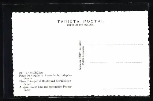 AK Zaragoza, Aragon Circus and Independence Promenade, Strassenbahn
