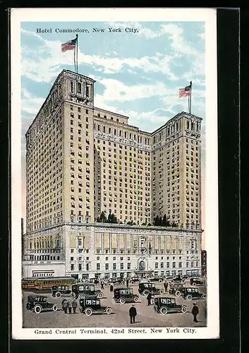 AK New York, NY, Hotel Commodore, Grand Central Terminal 42nd Street