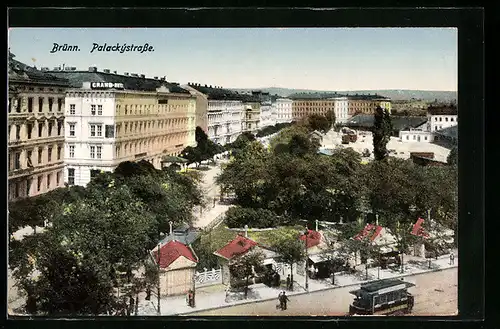 AK Brünn, Palackystrasse mit Strassenbahn