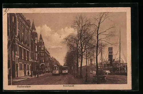 AK Rotterdam, Boompjes, Strassenbahn