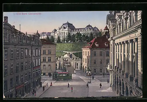AK Bern, Universität mit Strassenbahn