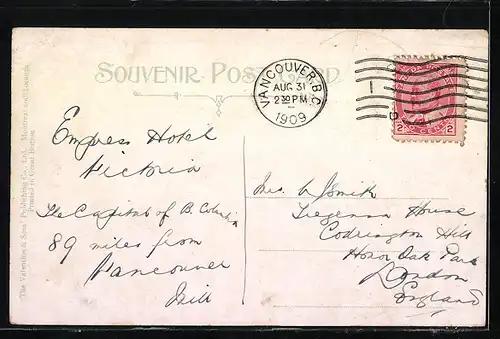 AK Victoria /B.C., Government Street, East Side, Strassenbahn