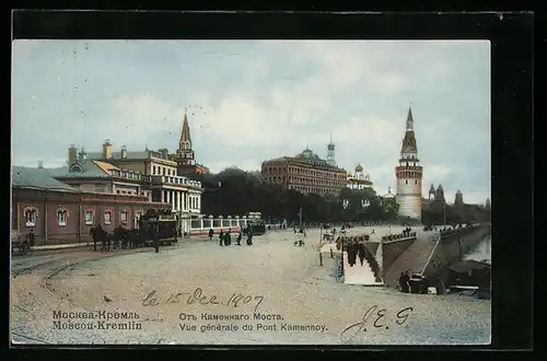 AK Moskau, Vue générale du Pont Kamennoy