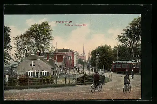 AK Rotterdam, Rustwat, Honingerdijk, Strassenbahn