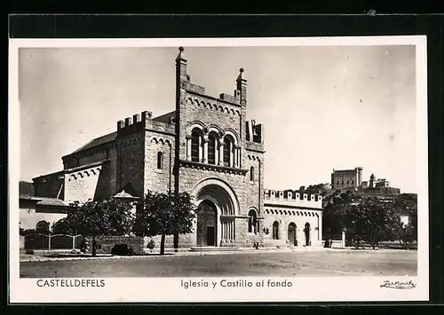 AK Castelldefels, Iglesia y Castillo al fondo