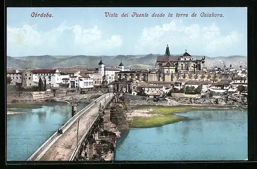 AK Cordoba, Vista del Puente desde la torre de Calahora, Ortsansicht