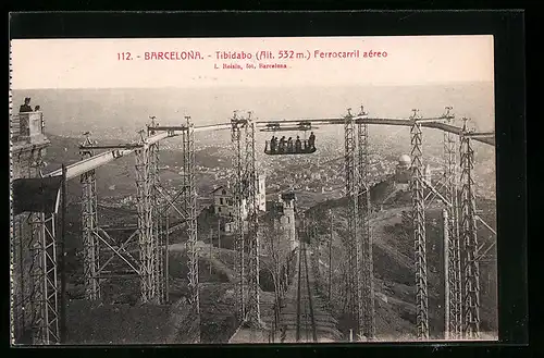 AK Barcelona, Tibidabo, Ferrocarril aéreo