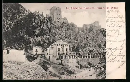 AK Granada, La Alhambra desde la Carrera de Darro