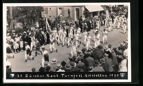 AK Altstetten, 28. Zürcher Kant. Turnfest 1930, Umzug der Turner