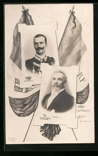 AK Köing Vittorio Emanuele von Italien und Präsident Loubet von Frankreich