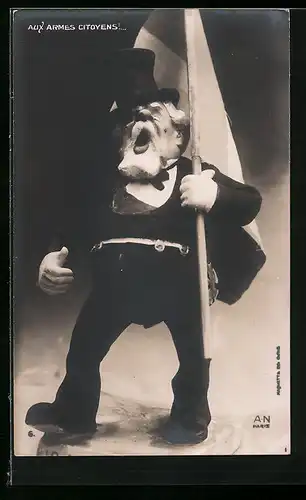 AK Politiker Fallieres aus Frankreich, Karikatur