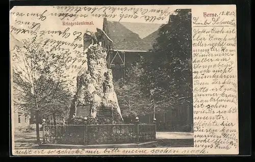 AK Herne, Kriegerdenkmal