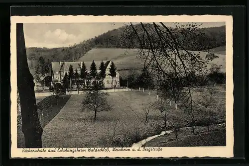 AK Weinheim a. d. Bergstrasse, Bäckerschule und Erholungsheim Waldschloss