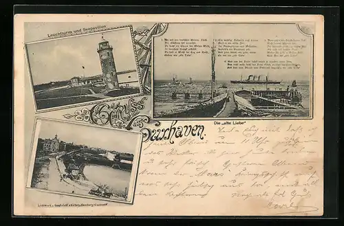 AK Cuxhaven, Leuchtturm und Seepavillon, Die alte Liebe, Ortspartie