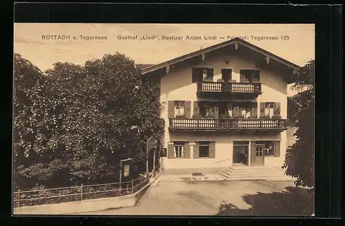 AK Rottach a. Tegernsee, Gasthof Lindl, Besitzer Anton Lindl