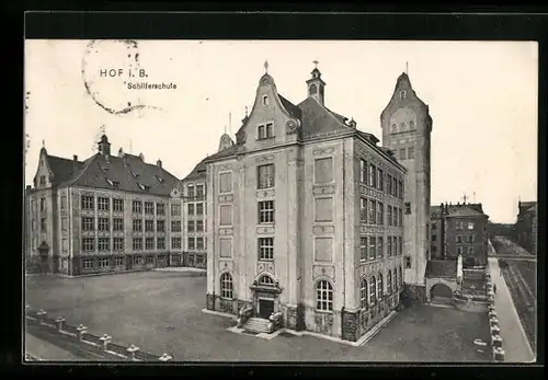 AK Hof, Blick auf die Schillerschule mit Innenhof