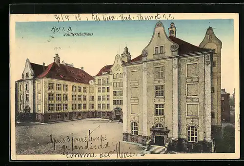 AK Hof i. B., Ansicht des Schillerschulhauses