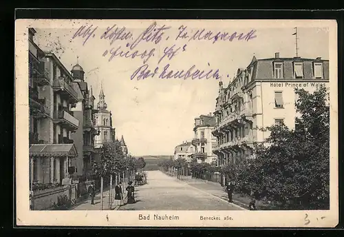 AK Bad Nauheim, Benekestrasse mit Hotel Prince of Wales