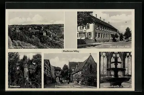 AK Maulbronn /Württ., Hotel Kloster Post, Klostereingang