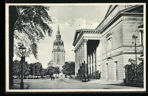 AK Darmstadt, Ortspartie mit Landestheater