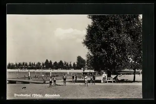 AK Frankenthal /Pf., Strandbad mit Badegästen