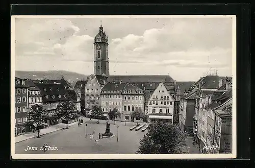 AK Jena i. Thür., Marktplatz von oben