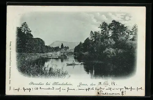 Mondschein-AK Jena, Paradies mit Bootspartie