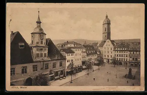 AK Jena, Markt aus der Vogelschau