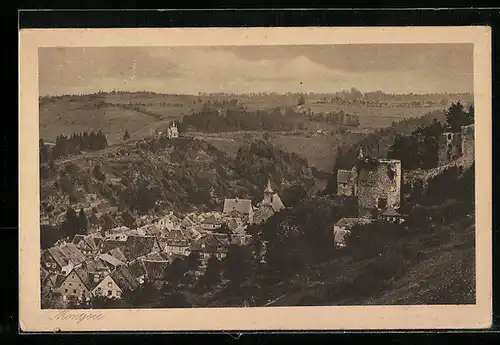 AK Montjoie, Ortsansicht aus der Vogelschau