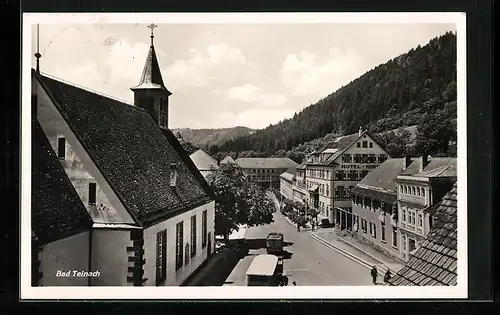 AK Bad Teinach, Ortspartie mit Hotel aus der Vogelschau