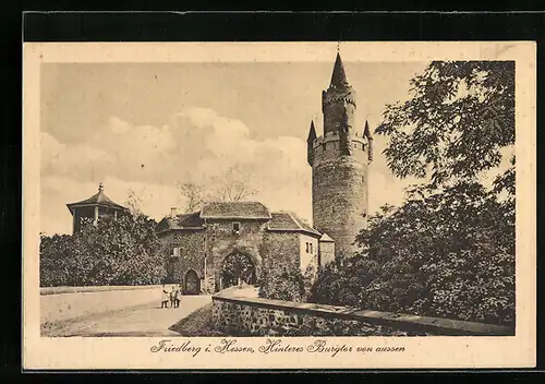 AK Friedberg i. H., Hinteres Burgtor von aussen