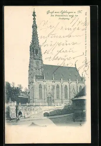 AK Esslingen a. N., Frauenkirche nach der Freilegung