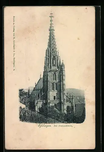 AK Esslingen a. N., Frauenkirche im Sonnenschein