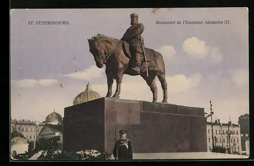 AK St. Pétersbourg, Monument de l`Empereur Alexandre III.