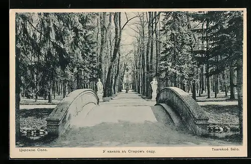 AK Tsarskoé Sélo, Brücke, Rotes Kreuz Russland