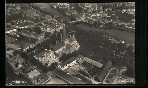AK Trondheim, Ortsansicht vom Flugzeug aus