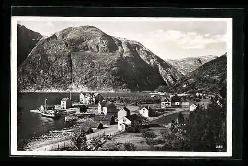 AK Eidfjord-Vik, Ortsansicht aus der Vogelschau