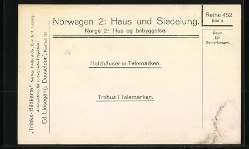 AK Telemarken, Partie mit Holzhäusern