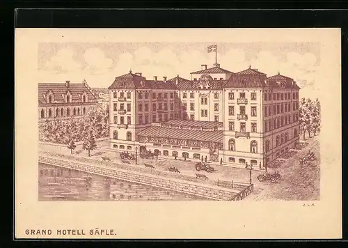 Künstler-AK Stockholm, Grand Hotell Gäfle